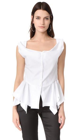 Jour Ne Poplin Peplum Tank