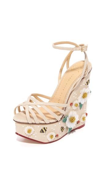 Charlotte Olympia Floral Meredith Sandal Wedges