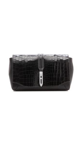 Rag & Bone Enfield Clutch - Black Croc