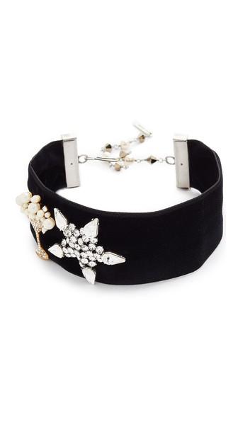 Marc Jacobs Martini Star Velvet Choker Necklace