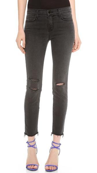 J Brand Photo Ready Cropped Mid Rise Skinny Jeans - Mercy