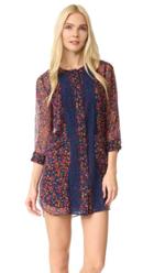 Anna Sui Pansy Print Crinkle Chiffon Shirtdress
