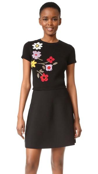 Red Valentino Floral Intarsia Dress