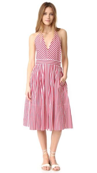 Mds Stripes V Neck Halter Dress