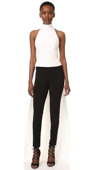 Monique Lhuillier Sleeveless Top With Train