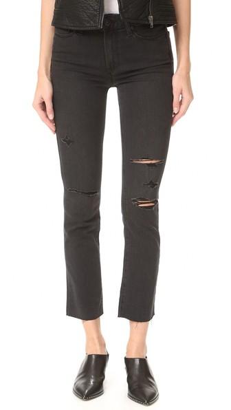 Paige Jacqueline Straight Leg Jeans With Raw Hem