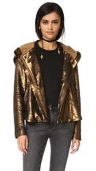 Free People Sequin Hooded Jacket