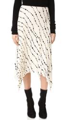 Helmut Lang Ribbon Print Pleated Skirt