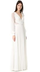J Mendel Camilla V Neck Long Sleeve Gown