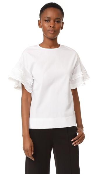 Victoria Victoria Beckham Ruffle Trim Top