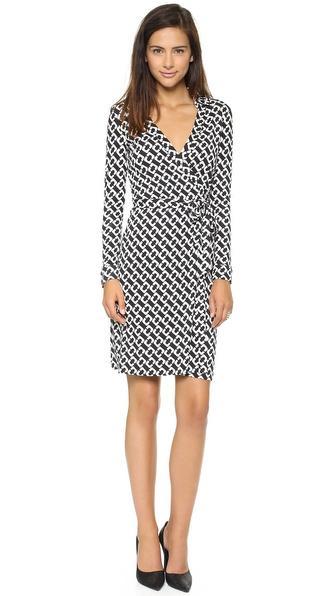 Diane Von Furstenberg New Jeanne Two Wrap Dress - Chain Link Medium