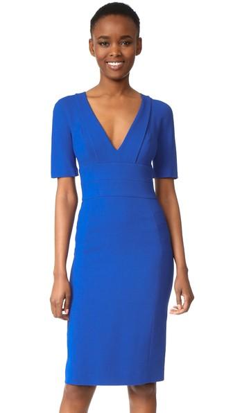 Narciso Rodriguez Short Sleeve V Neck Dress