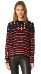T By Alexander Wang Crew Neck Pullover With Slits