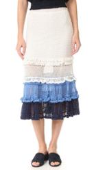 Jonathan Simkhai Ruffle Crochet Midi Skirt