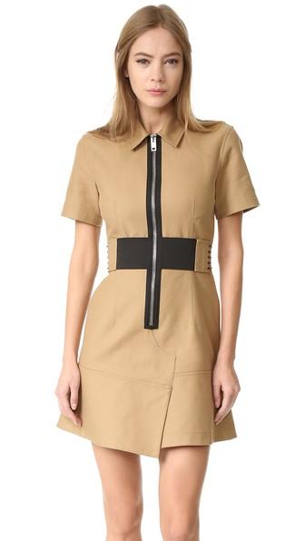 Alexander Wang Short Sleeve Safari Dress With Lacing
