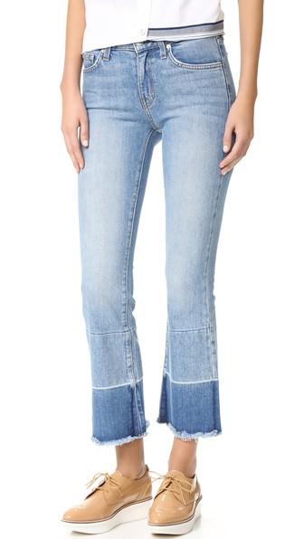 Derek Lam 10 Crosby Jane Mid Rise Flip Flop Flare Jeans
