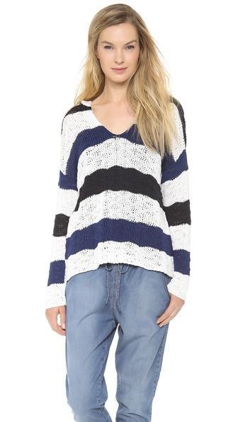 Nili Lotan 18-8 Georgica Hoodie - Vintage White/marine Blue/navy