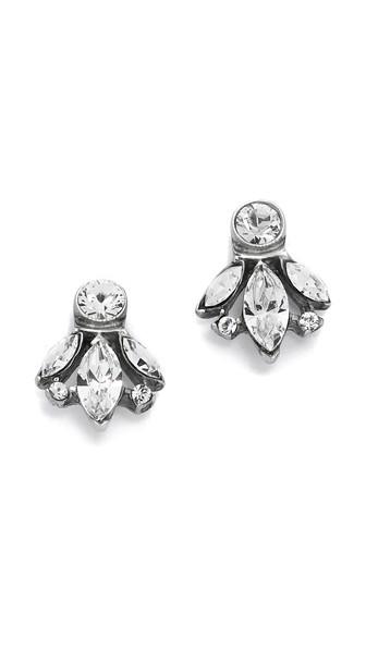 Ben Amun Crystal Trio Stud Earrings