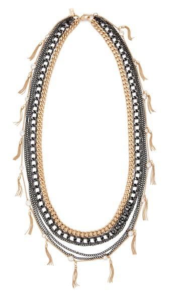 Juliet & Company Mini Tassel & Chains Necklace - Mixed Metals