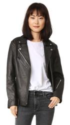 T By Alexander Wang Leather Oversized Motorcycle Jacket