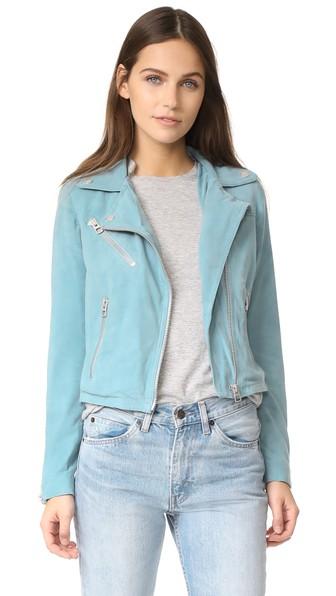 Doma Who Cropped Suede Moto Jacket