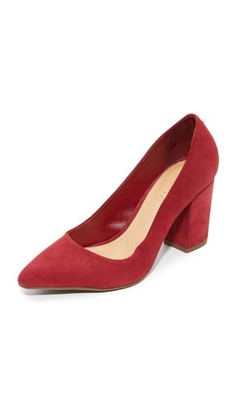 Schutz Moranita Suede Pumps - Red Wine