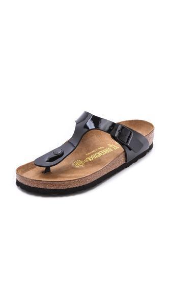 Birkenstock Gizeh Thong Sandals - Black Patent
