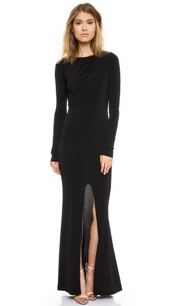 Rachel Zoe Long Sleeve Gown - Black