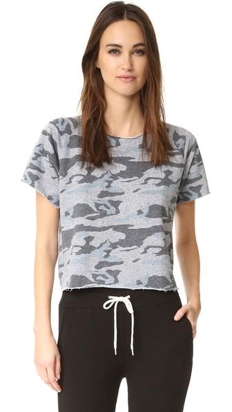 Monrow Cutoff Camo Sweatshirt
