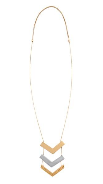 Madewell Triple Stack Arrow Pendant Necklace - Worn Rhodium