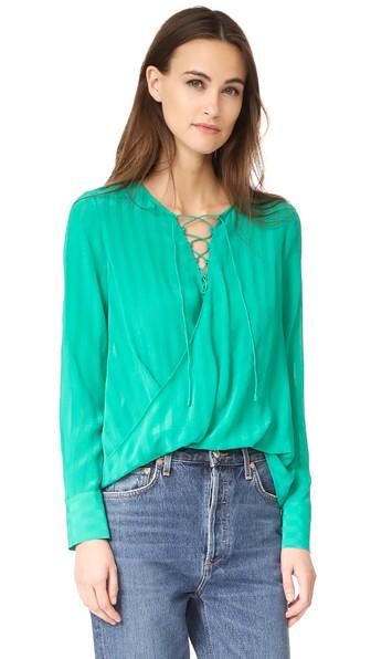 Derek Lam 10 Crosby Lace Up Drape Front Blouse