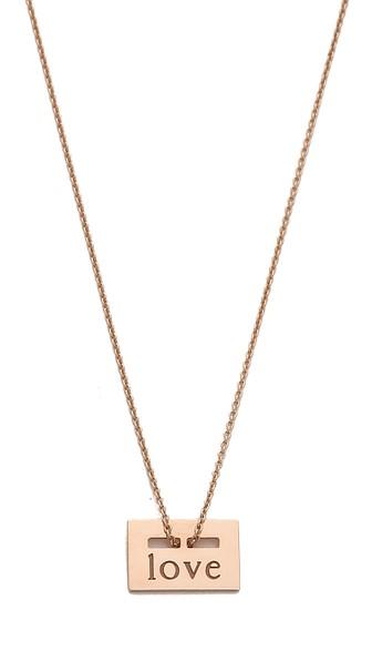 Ginette Ny Mini Love Plate Necklace