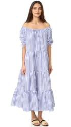 Mds Stripes Tiered Peasant Dress