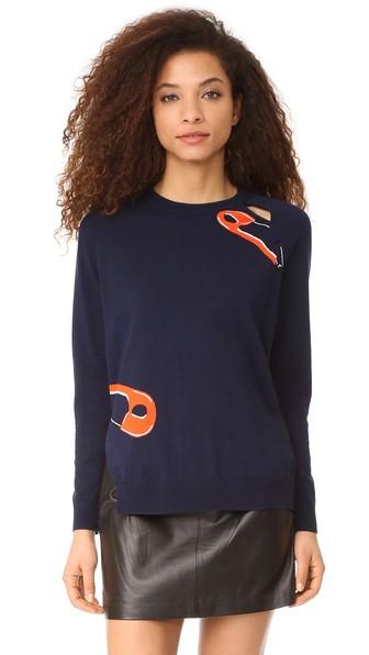 Sonia By Sonia Rykiel Intarsia Saftey Pin Pullover