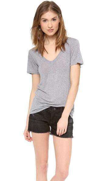 Ag Adriano Goldschmied Wren V Neck Tee - Heather Grey