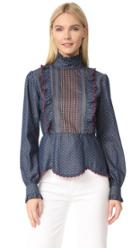 Anna Sui Zigzag Chambray Top