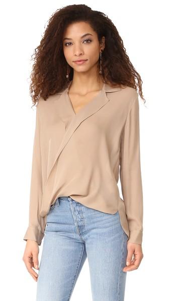 L Agence Rita Drape Front Blouse