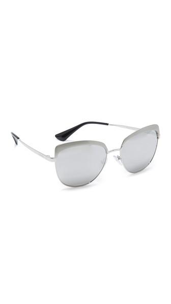 Prada Brow Cat Eye Mirrored Sunglasses