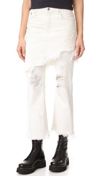 R13 Double Classic Skirted Jeans