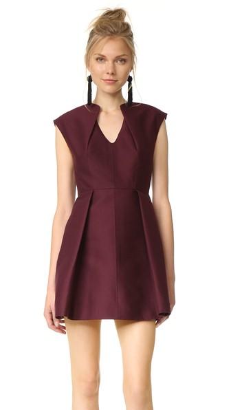 Halston Heritage Pleated Mini Dress