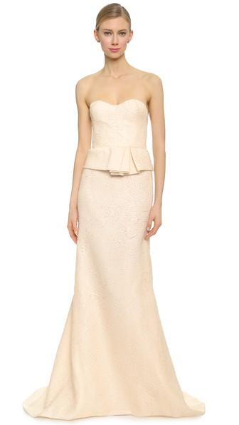 J Mendel Reinette Strapless Bustier Gown
