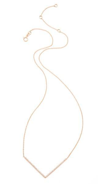 Ef Collection Chevron Necklace - Rose Gold/clear