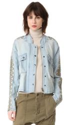Free People Embroidered Chambray Jacket