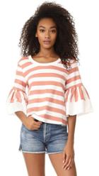 See By Chloe Flare Sleeved Striped Tee