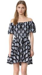 Caroline Constas Bardot Embroidered Dress