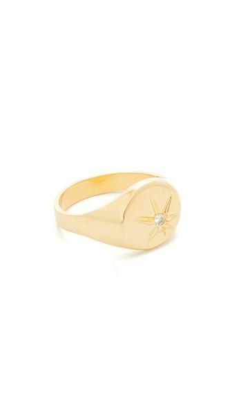 Jacquie Aiche Ja Burst Flat Top Signet Pinky Ring