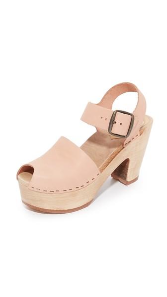 No 6 Platform Jane Clogs With Peep Toe