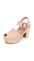 No 6 Platform Jane Clogs With Peep Toe