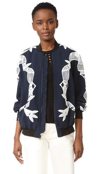 Jonathan Simkhai Bomber Jacket With Applique