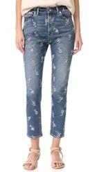 La Vie Rebecca Taylor Embroidered Straight Ankle Jeans